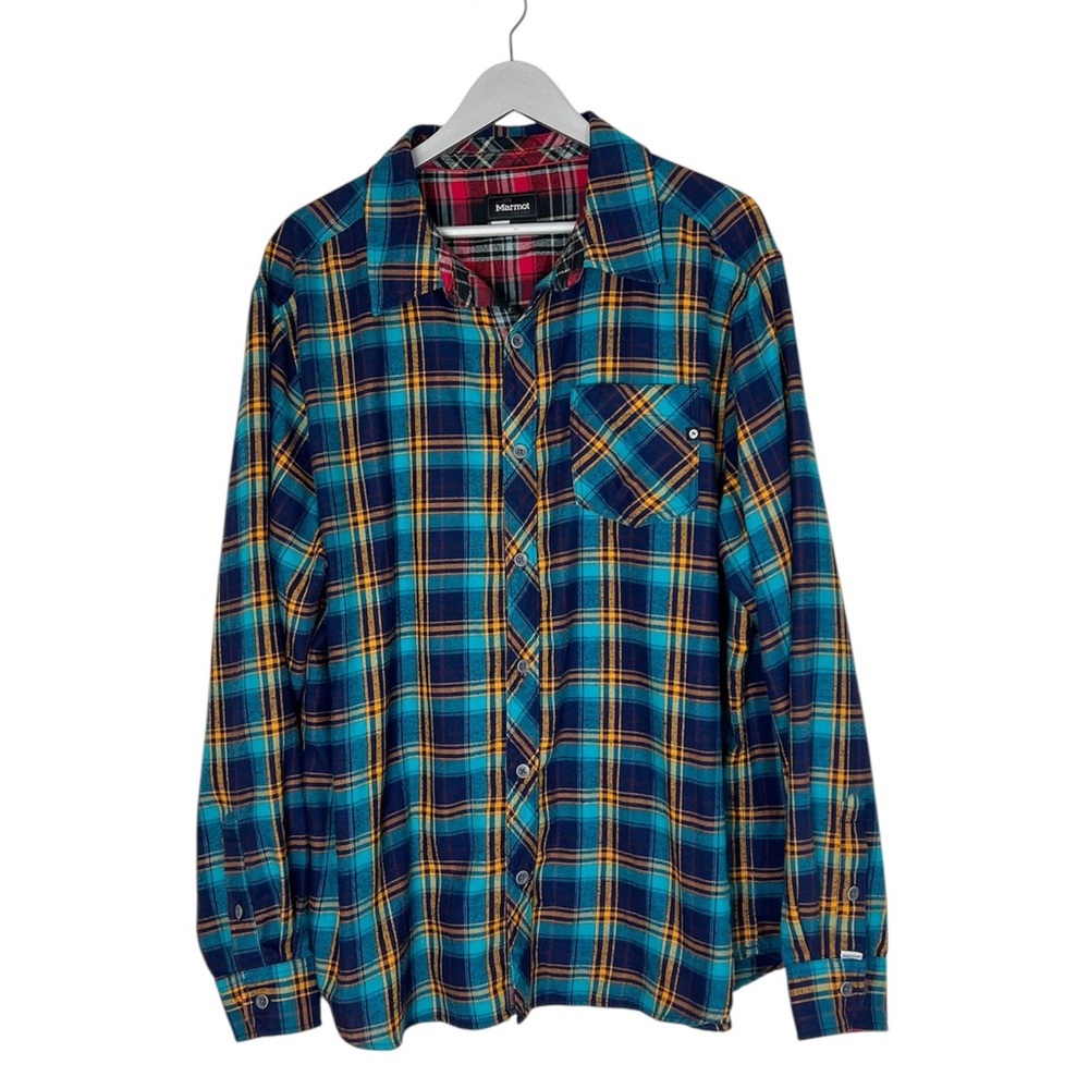 Marmot Anderson Flannel‎ Shirt Mens XXL mixed plaid lightweight